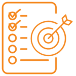 Ikona przedstawiająca tablicę z wbitą strzałę