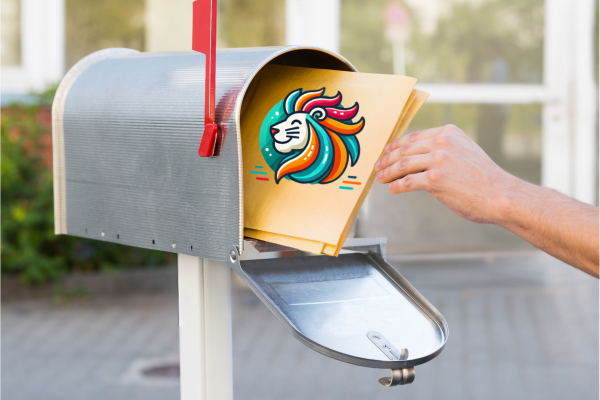 Skrzynka pocztowa z listem, gdzie ręka sięga po list